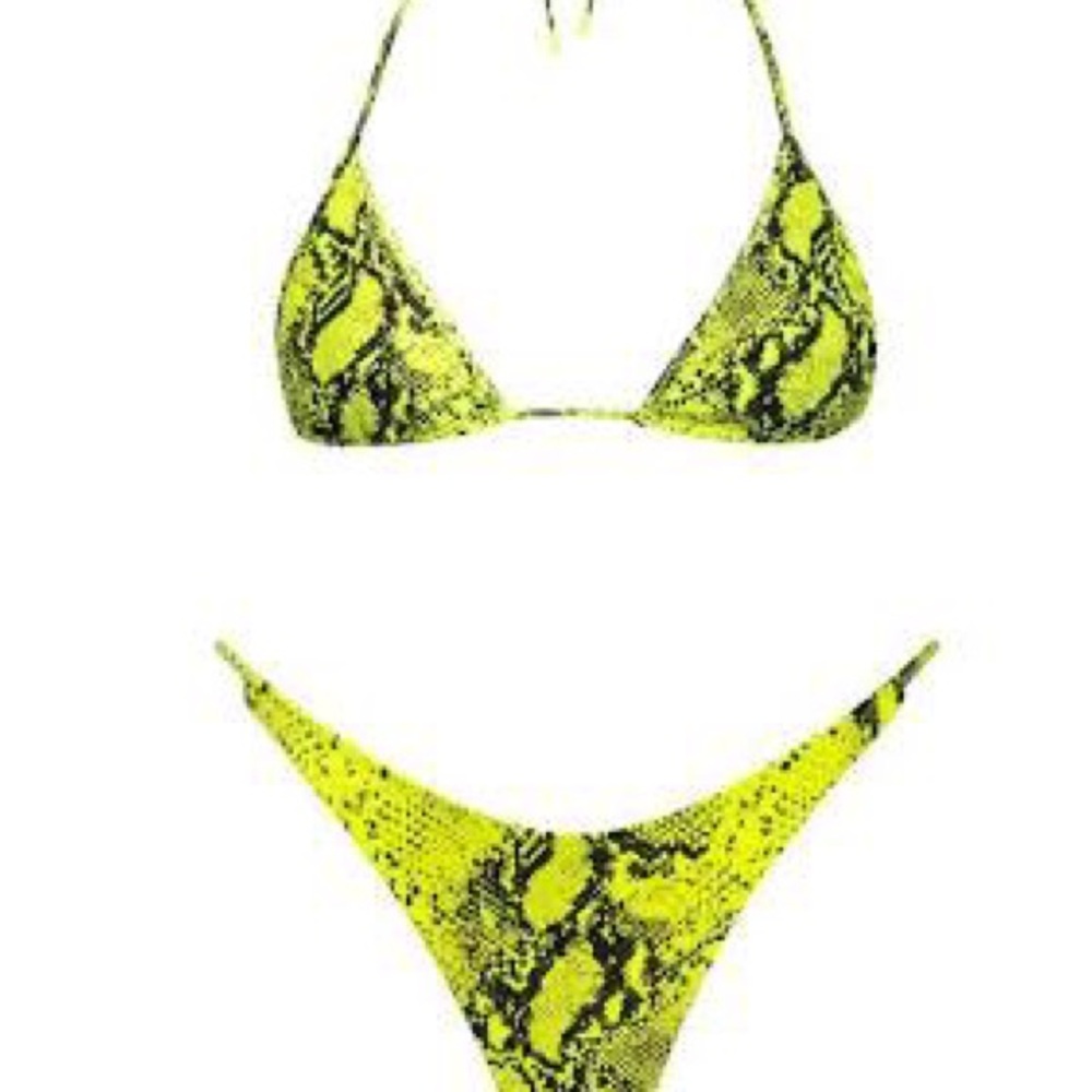 Triangl Swimwear Neon Yellow Snakeskin Bikini - Picture 2 of 10